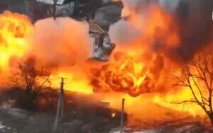 drone destroying Russian tank