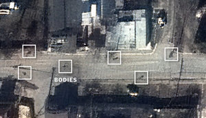 Bodies of Bucha civilians have been lying in streets for weeks during Russian occupation - New York Times disproves another Russian fake. VIDEO