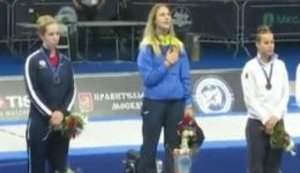 Olha Kharlan's victory in Moscow Sabre honored by Ukrainian anthem. VIDEO