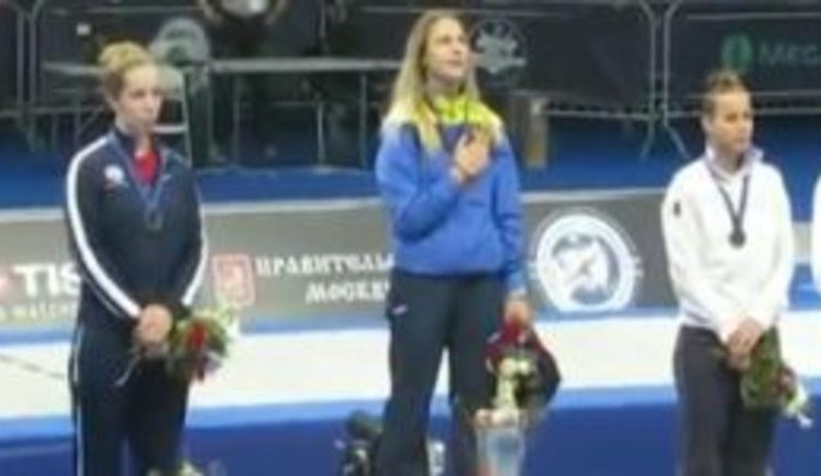 Olha Kharlan's victory in Moscow Sabre honored by Ukrainian anthem. VIDEO