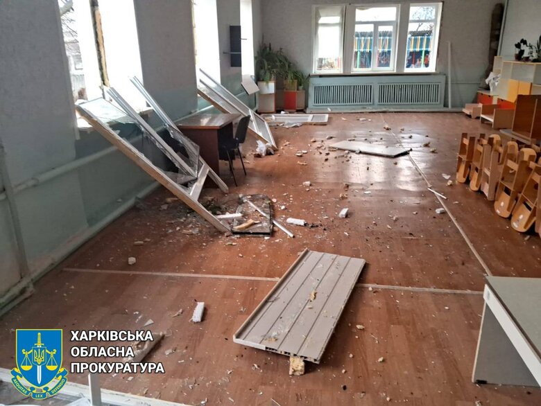 Наслідки вечірнього обстрілу Харкова: частково зруйновано школу, пошкоджено дитсадок 06
