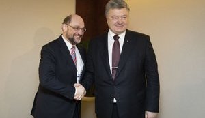 Poroshenko thanked former EP President Schulz for supporting Ukraine during his tenure. PHOTO