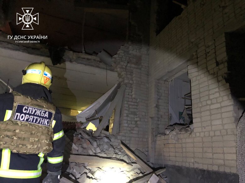 Унаслідок ворожого авіаудару по Сумщині пошкоджено будівлю психоневрологічного інтернату, евакуйовано понад 100 осіб 01