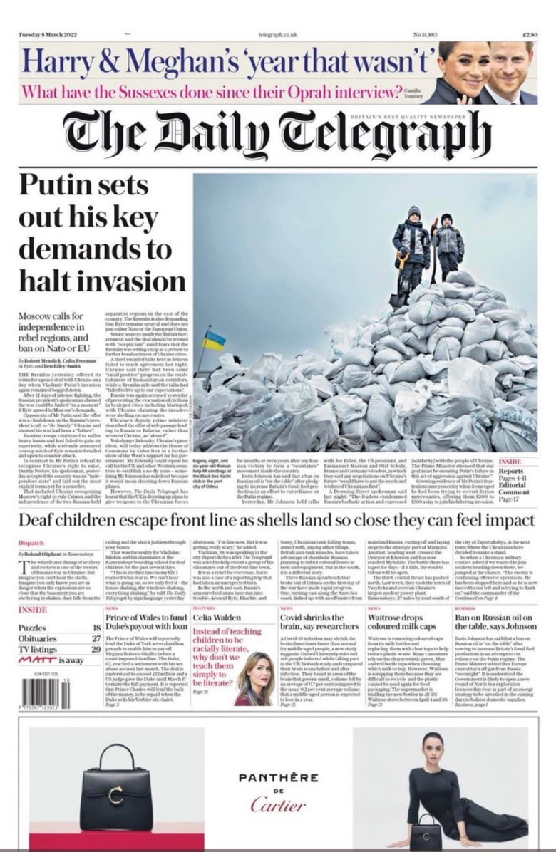 Діти гинуть, люди тікають з домівок – за що?: перші шпальти провідних світових ЗМІ кричать про військові злочини РФ в Україні 09