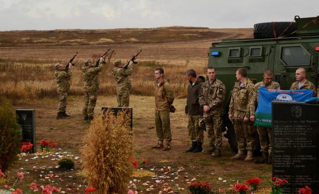Heavenly Hundred and volunteer fighters monument unveiled on Karachun mountain in Donetsk region 06