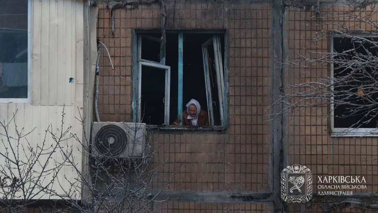 Russians struck a residential building in Kharkiv on February 3