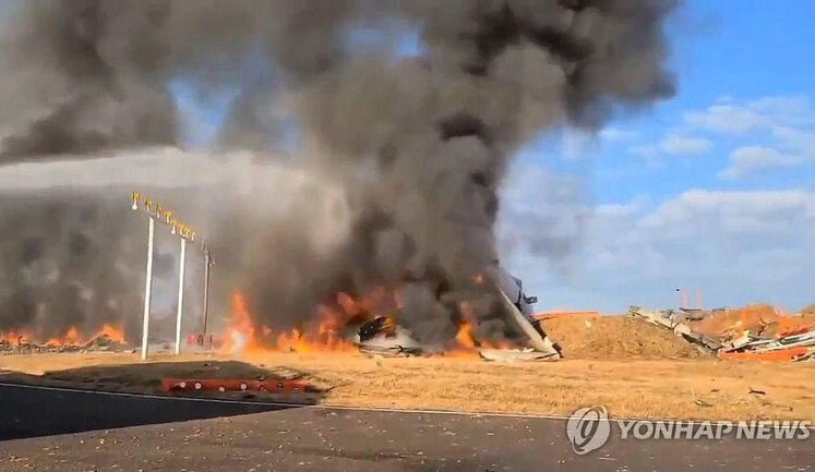 В Южной Корее разбился пассажирский самолет: на борту находились более 180 человек. Предварительно погибли 179 человек, 2 спасли. ВИДЕО+ФОТО