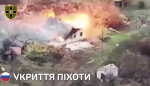 Мінусують окупантів: дрон-камікадзе українського виробництва підірвав укриття та російську піхоту. ВIДЕО