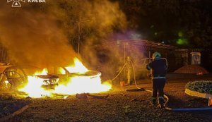 Two cars caught fire in Kyiv following Russian attack: fire has been extinguished. PHOTOS