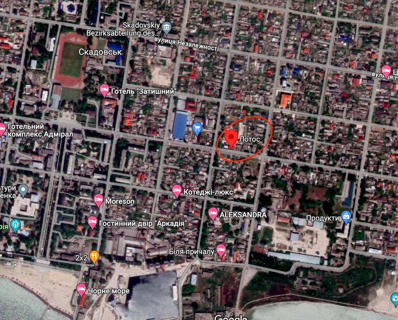 В оккупированном Скадовске прилет по базе рашистов 01