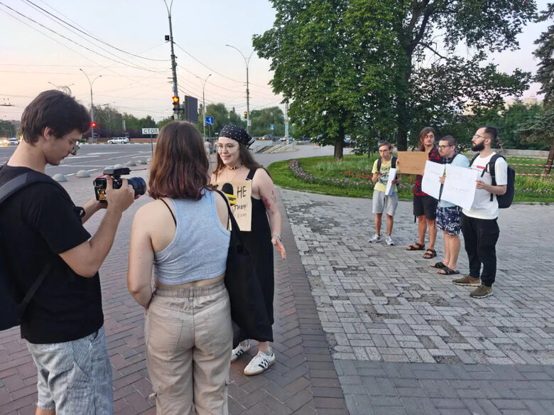 Протести про закону 12414 в Сумах Поліція збирала дані присутніх