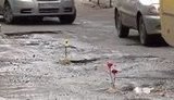 Дорожные ямы превратили в цветники: клумбами по бездорожью ударили в Тернополе. ВИДЕО