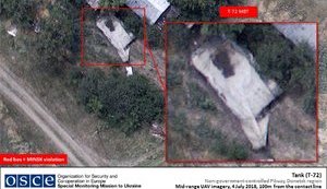 СММ ОБСЄ зафіксувала російський танк у селищі Пікузи під Маріуполем. ФОТОрепортаж