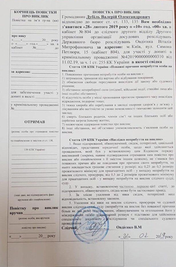 ДБР викликає депутата Батьківщини Дубіля на допит у справі про підкуп виборців 01 ДБР викликає депутата Батьківщини Дубіля на допит у справі про підкуп виборців 01