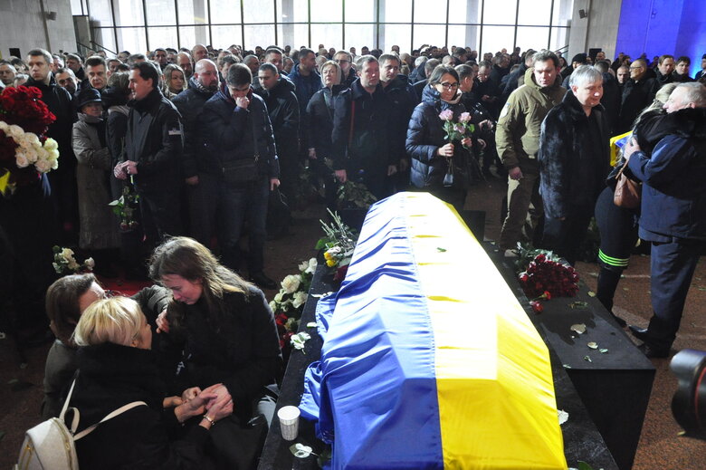 In Kyiv, farewell to leadership of Ministry of Internal Affairs, who died in plane crash in Brovary, was held 16