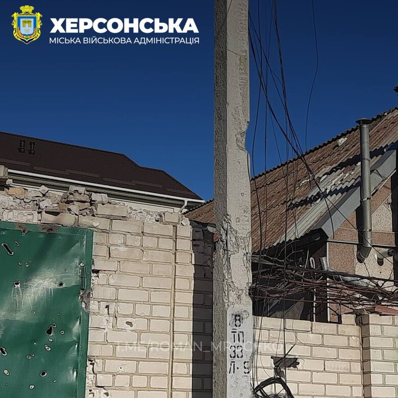 Последствия российских ударов по Херсону 01