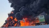 Infernal flames and black smoke: several Russian lorries are on fire on motorway between occupied cities of Mariupol and Berdiansk. VIDEO
