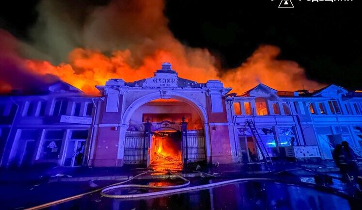 Enemy launched massive drone strike on Odesa: civilian infrastructure damaged, Privoz market on fire. PHOTOS