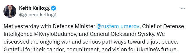  Kellogg told about meeting with Umerov, Budanov, and Syrskyi