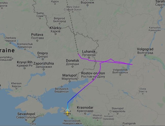 Российский самолет зашел в воздушное пространство над Донбассом и Харьковщиной 01