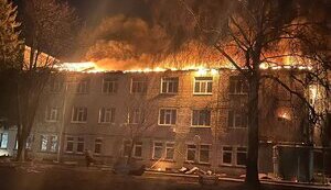 Around midnight, enemy attacked hospital in Zolochiv, employee of emergency team was injured. PHOTO
