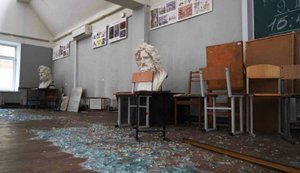 Архітектурний корпус КНУБА пошкоджено внаслідок атаки РФ на Київ. ФОТОрепортаж