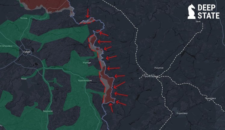 Рашисти продовжують створювати буферну зону вздовж кордону на Сумщині, - DeepState