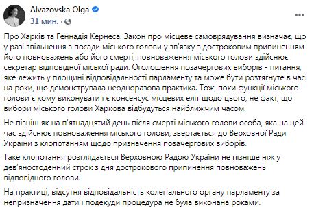 Вибори нового мера Харкова можуть розтягнутися на роки, - Айвазовська 01