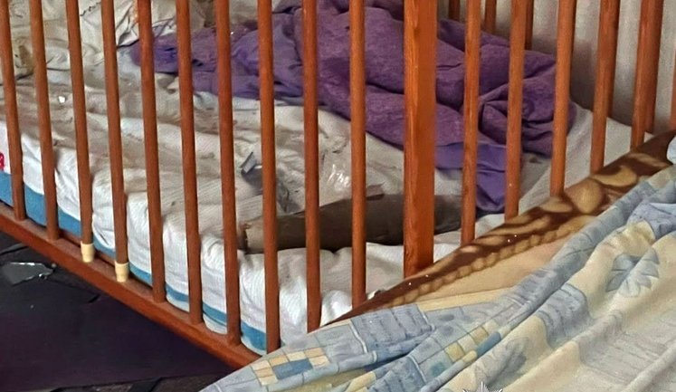 Attack on Kherson: ammunition from Russian drone landed in cot where two-year-old boy was sleeping. Child miraculously survived. PHOTO
