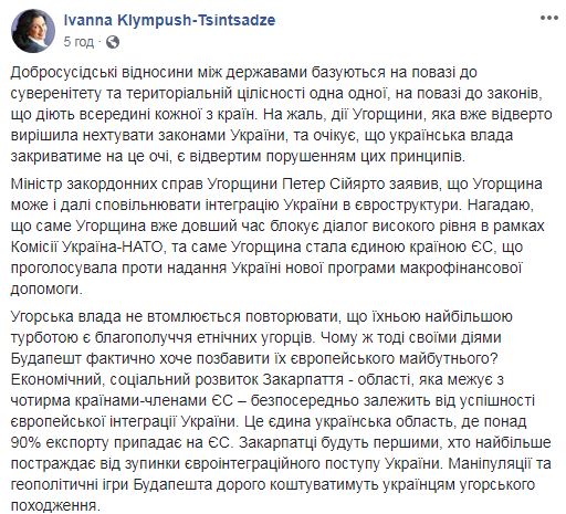 От обострения отношений между Венгрией и Украиной выиграет только Россия, - Климпуш-Цинцадзе 01