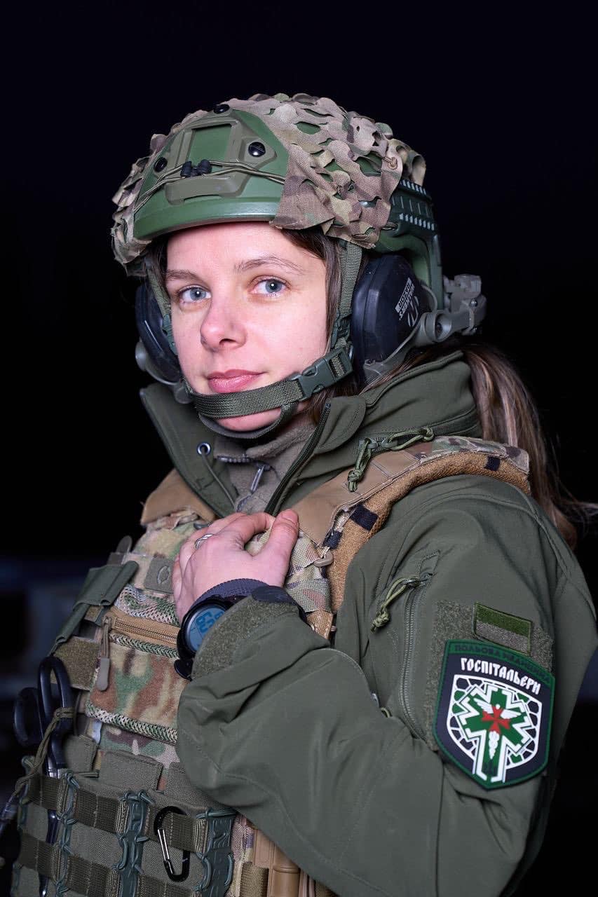 Oleksandra Mulkevych, a medical worker with the \"Hospitallers\" call ...