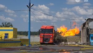 Російський "Шахед" вдарив по АЗС на Одещині: спалахнула пожежа. ФОТО