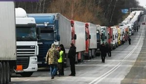 На молдавско-румынской границе образовались большие очереди грузовиков