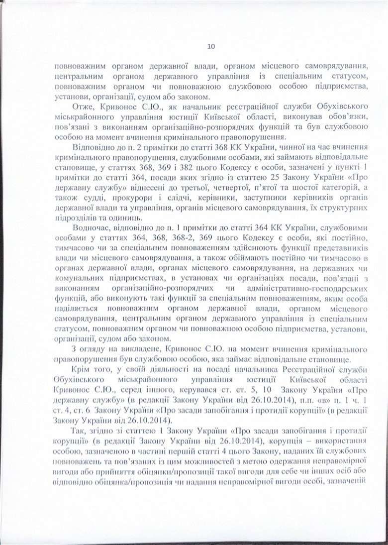 Charges against NABU Director Kryvonos: full text