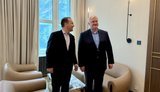 Глава українського МЗС Андрій Сибіга у Варшаві під час зустрічі з головою МЗС Польщі Радославом Сікорським