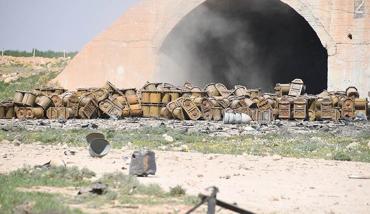 Chemical weapons containers spotted at destroyed Syrian airbase. PHOTOS