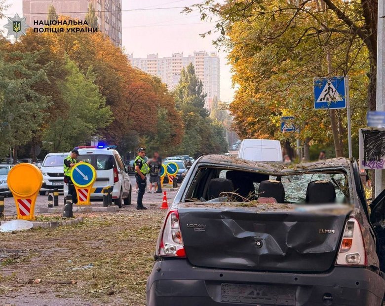 Киев после обстрела