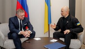 прем’єр-міністр України Денис Шмигаль і прем’єр-міністр Словаччини Роберт Фіцо.