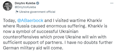 Глава МЗС Німеччини Бербок прибула у Харків 04