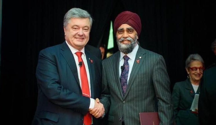 Порошенко встретился с министром обороны Канады Саджаном: "Мы должны и дальше работать над увеличением военно-технической помощи Украине"