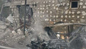 Обстріл Ізюма з РСЗВ: троє людей поранені. ФОТОрепортаж