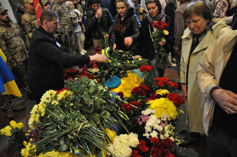 Farewell to cyborg paratrooper of 95th Brigade Ruslan Borovik, who died in battles with Russian occupiers in east, said goodbye in Kyiv 25
