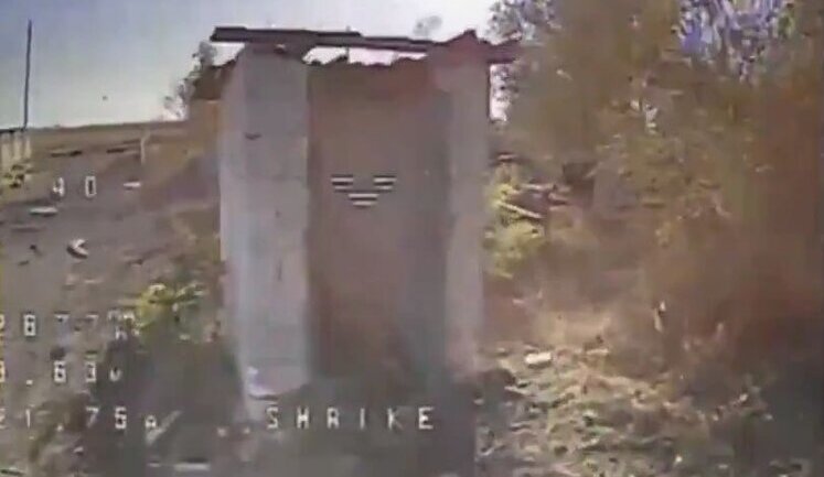 Toilet with occupier flies into air after drone hit. VIDEO
