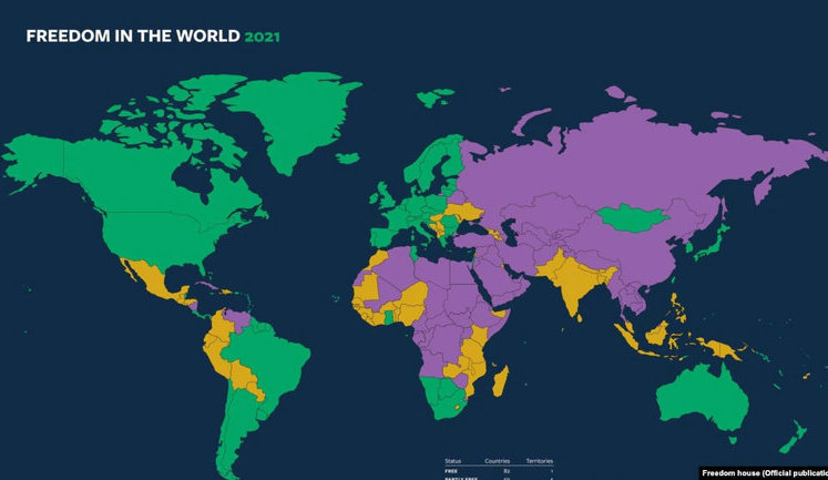 За 2020 год рекордно выросло число "несвободных" стран, - Freedom House. ИНФОГРАФИКА