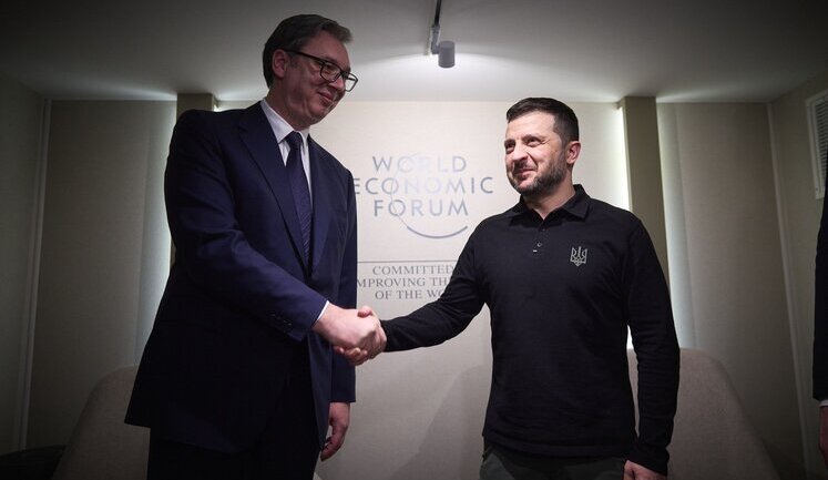 Zelenskyy and Vucic discuss EU integration and security guarantees in Davos