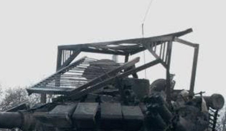 Javelin destroyed Russian T-72B3 with protective anti-javelin lattices, - Butusov. PHOTO