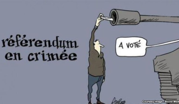 French Charlie Hebdo ridiculed pseudo referendum held in occupied Crimea and Putin's policy. PHOTOS