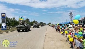 Ukrainians extend warm welcome to 34th battalion servicemen returning from Donbas war. VIDEO&PHOTOS