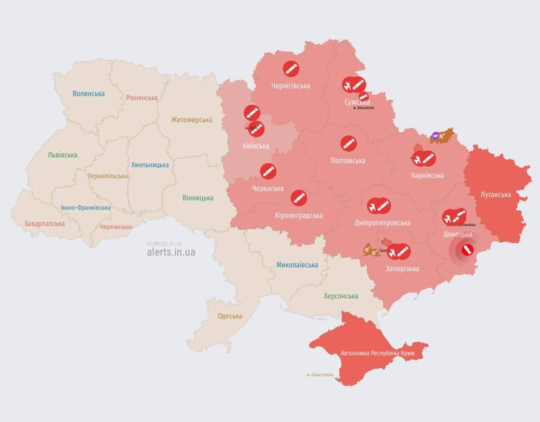 карта тривог
