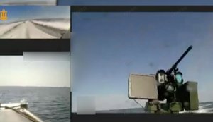 Украинский морской дрон Sargan 3000 с турелью уничтожил российский "Шахед". ВИДЕО